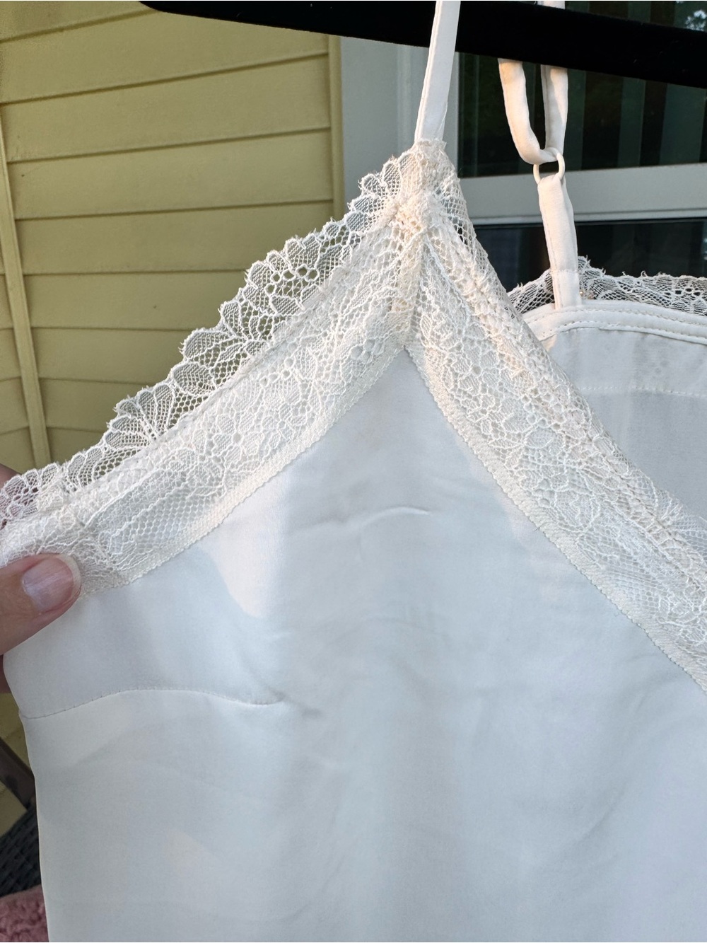Old Navy Lace-Trim Satin Camisole - Ivory - Picture 6 of 8